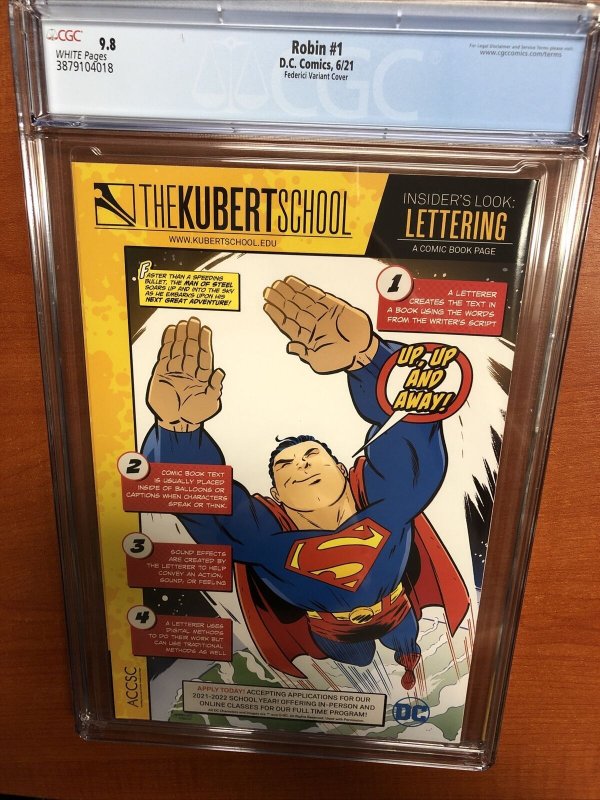 Robin (2021) #1 (CGC 9.8 WP) Federici Variant Cover