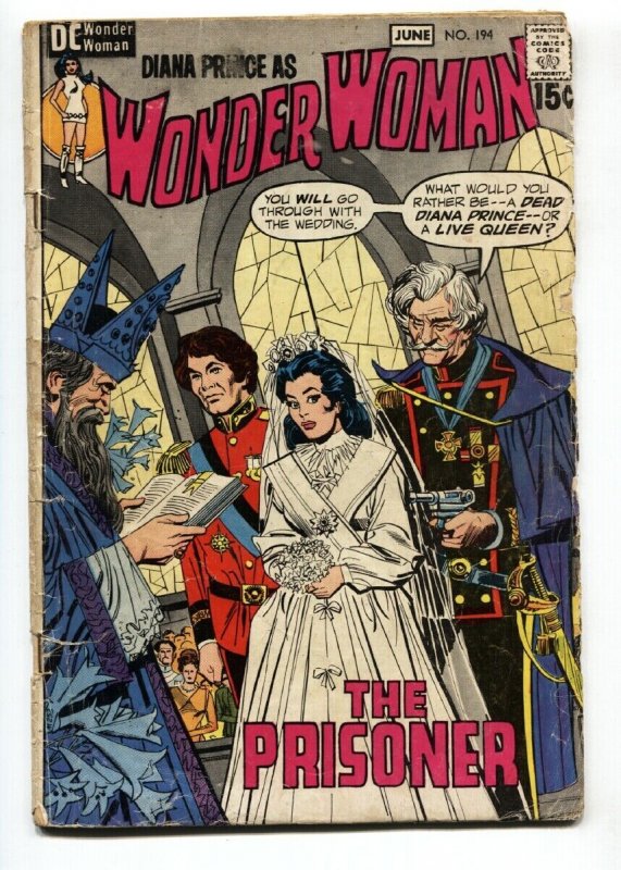 WONDER WOMAN #194 1971-wedding cover-DC BRONZE AGE-comic book