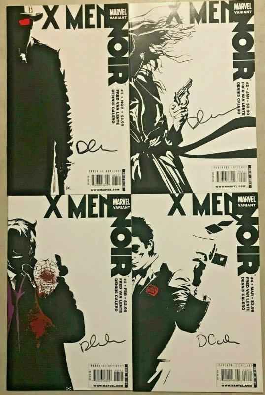 X-MEN NOIR#1-4 NM LOT 2009 VARIANT EDITION SIGNED BY DENNIS CALERO MARVEL COMICS