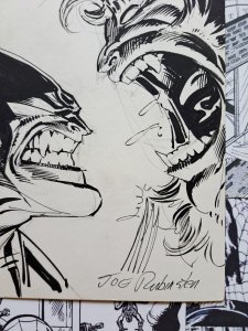 Wolverine vs Sabretooth Original Art by Josef Joe Rubinstein 7 x 10.5 Signed