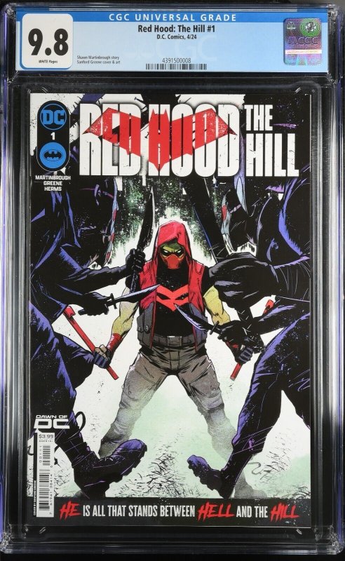 Red Hood: The Hill #1 CGC 9.8 White Pages Sanford Greene Cover A DC Comics 2024