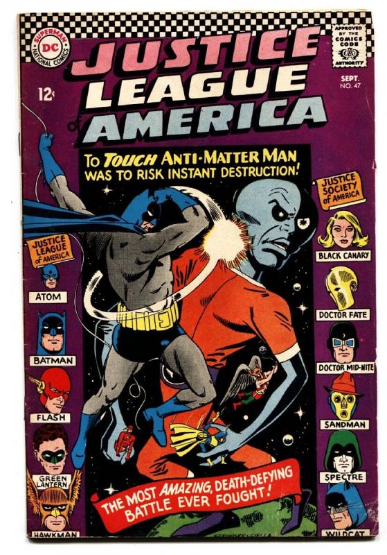 JUSTICE LEAGUE OF AMERICA #47 comic book ATOM BLACK CANARY BATMAN FN