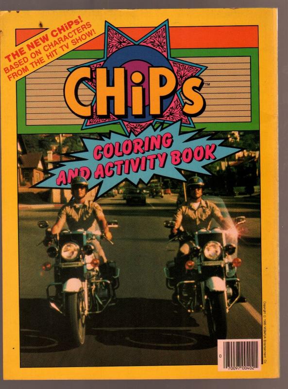 CHiPs Coloring and Activity Book #42 1983-Motorcyle-Eric Estrada-TV-VF