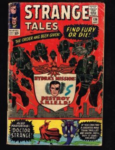 Strange Tales #136 ~ 1965 - SHIELD / Ditko / Dr. Strange (2.0) WH