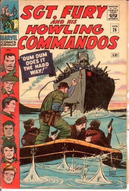 SERGEANT FURY 26 VG Jan. 1966 COMICS BOOK