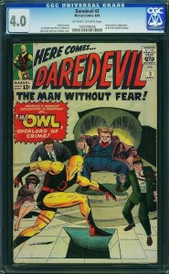 DAREDEVIL #3 (CGC 4.0) 1st Appearance of The Owl / SBD-01