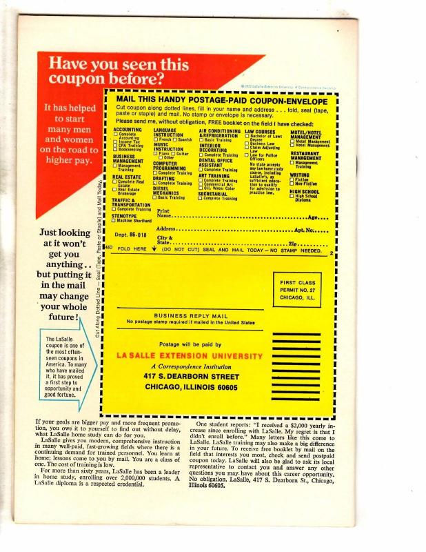 Fear # 13 FN Marvel Comic Book Feat. Man-Thing Monster Horror Scary Mystery J249