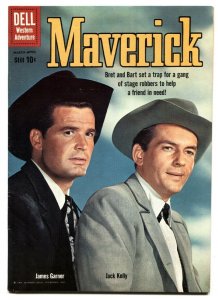 Maverick #9 1960- Dell TV Western- James Garner- Jack Kelly VF-