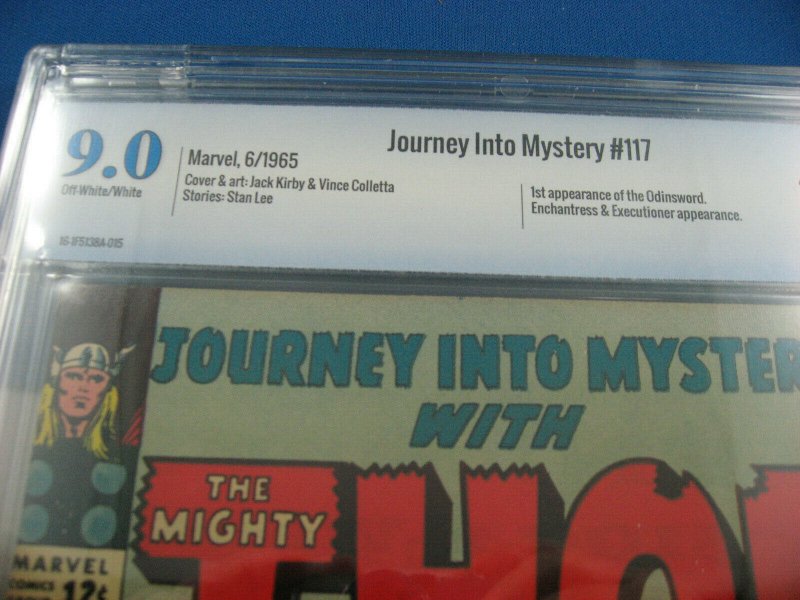 JOURNEY INTO MYSTERY THOR 117 CBCS 9.0 KIRBY SLABBED HIGH GRADE 1965