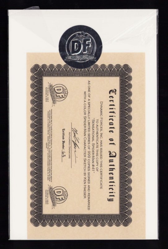 Sensational Spider-Man #41 - Dynamic Forces Ltd Sketch Cover 2pc (9.2) 2007