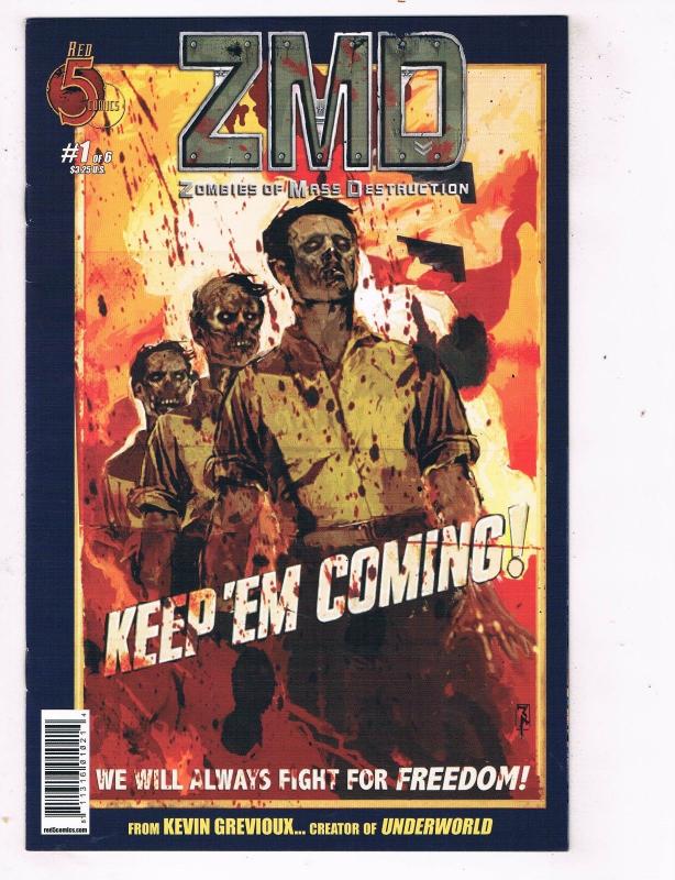 ZMD Zombies Of Mass Destruction #1 VF Red 5 Comics Comic Book DE48