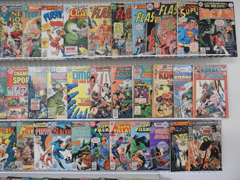 Huge Lot 180+ Comics W/ Flash, War, Batman, Superman+ Avg VG- Condition!!
