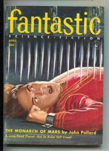 Fantastic 4/1957-Ziff-Davis-torture cover by Ed Valigursky-pulp thrills-FN