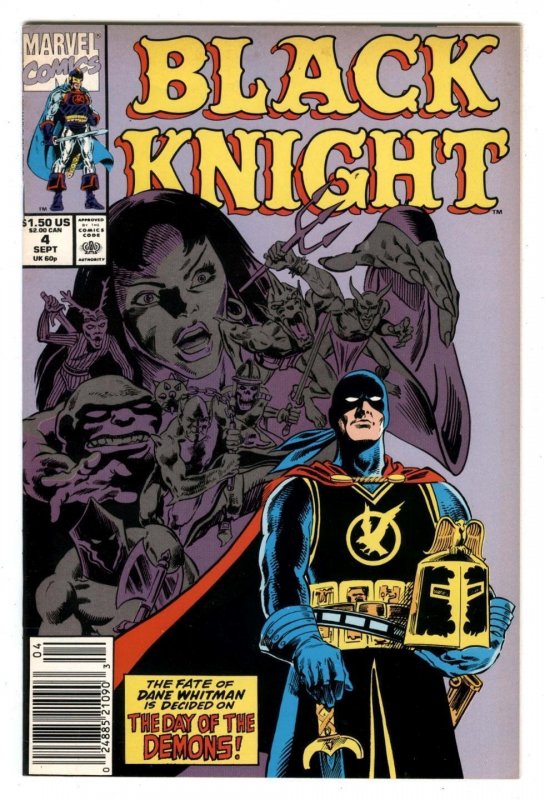 Black Knight #4 1990 Dane Whitman, Roy Thomas, Rich Buckler, Marvel MCU NEWSSTAN 