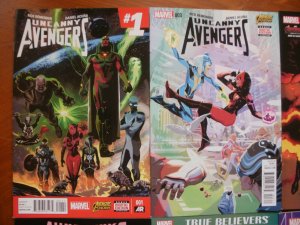 6 Near-Mint Marvel Comic: UNCANNY AVENGERS #1 #3 #4 #5 (2015) & #1 #2 (2016)