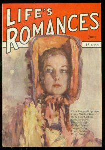 LIFE'S ROMANCES PULP #1 JUNE 1941-PEGGY GADDIS STORY- VF