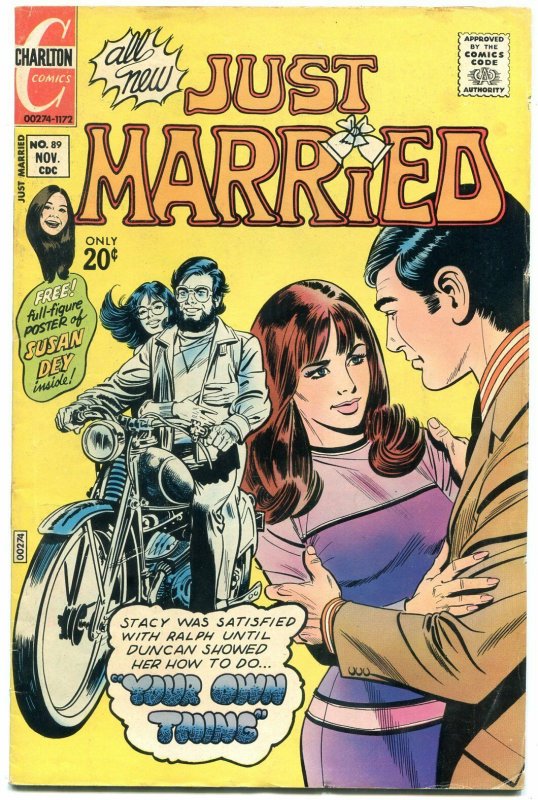 Just Married #89 1972- Charlton Romance- Motorcycle cover VG+