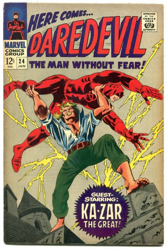 DAREDEVIL #24- comic book KA-ZAR-MARVEL- SILVER AGE fn+