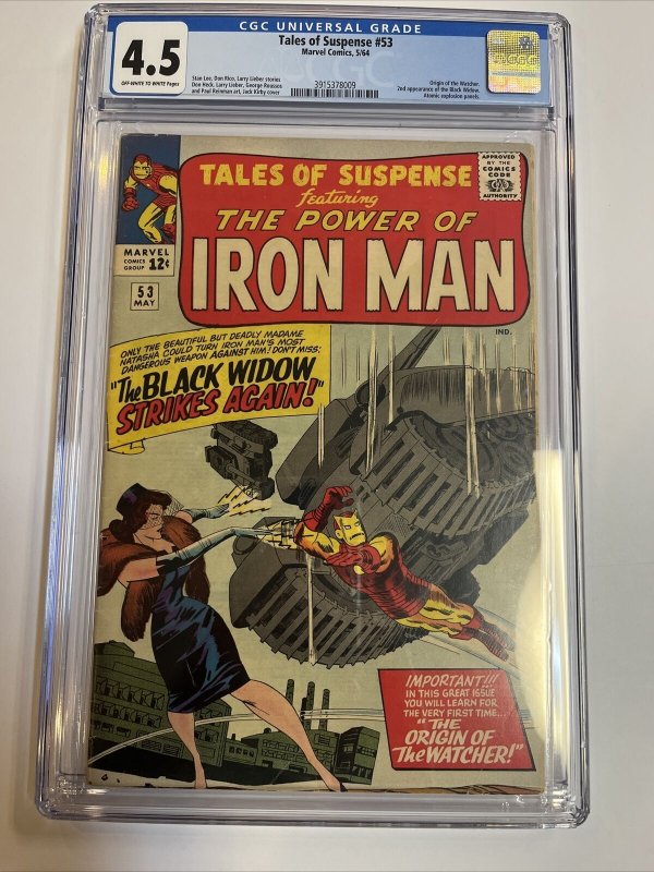 Tales Of Suspense (1964) # 53 (CGC 4.5 OWTWP) 2nd App Black Widow Origin Watcher