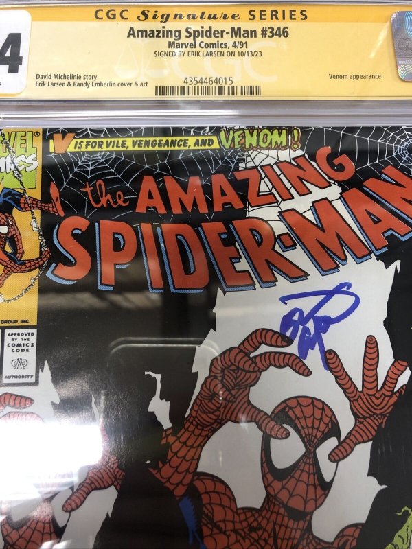 Amazing Spider-Man (1991) #346 (CGC 9.4 SS) Signed Erik Larsen • Marvel Comics