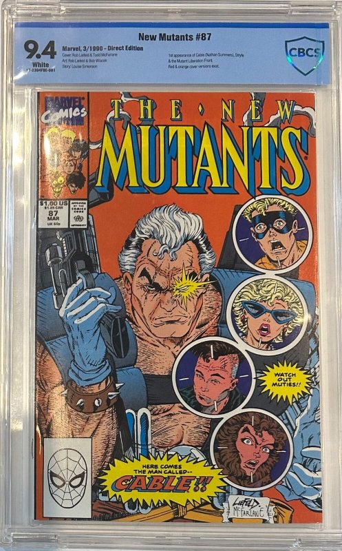 (1990) NEW MUTANTS #87 CBCS 9.4 WP! 1st Appearance CABLE! Not cgc