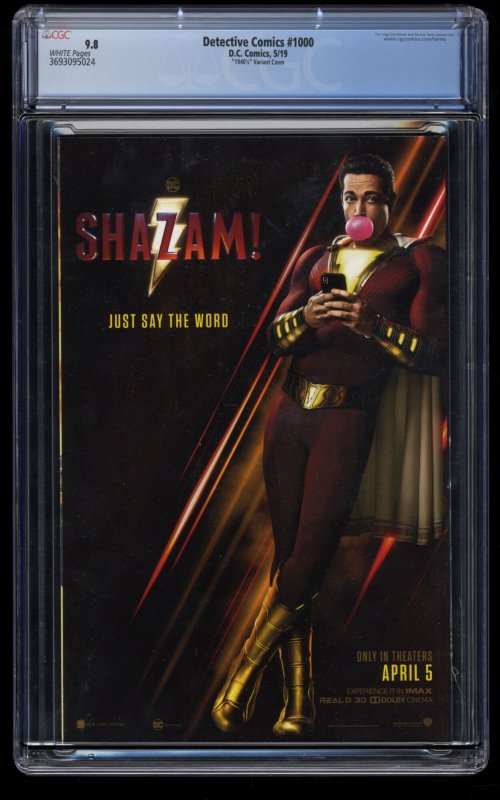 Detective Comics #1000 CGC NM/M 9.8 White Pages 1940's Variant