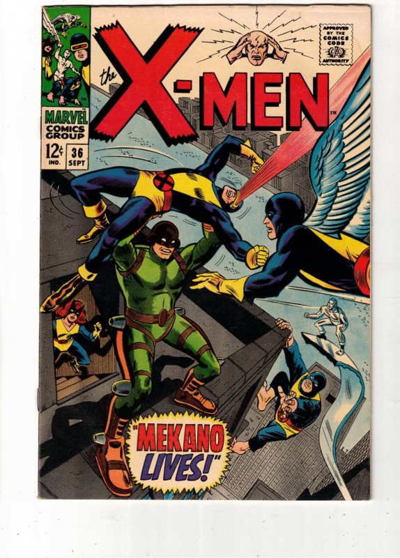 The X-Men #36 (1967) High-Grade VF 1st Mekano! Utah CERTIFICATE Wow!