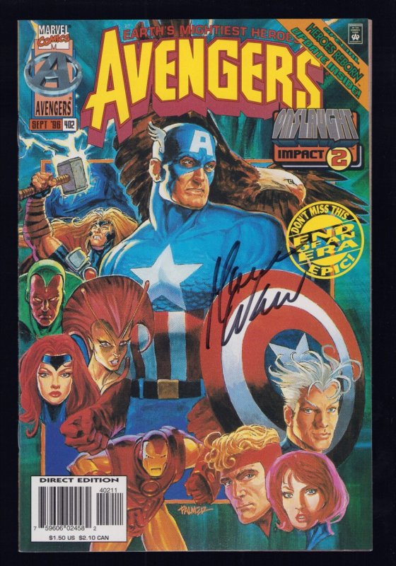 Avengers #402 - Tom Palmer Cover. Signed by Mark Waid (9.0) 1996