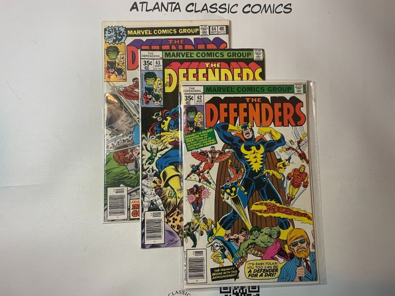 Lot Of 3 Comic Books Marvel The Defenders #62 63 64 Hulk Falcon 50 SM8