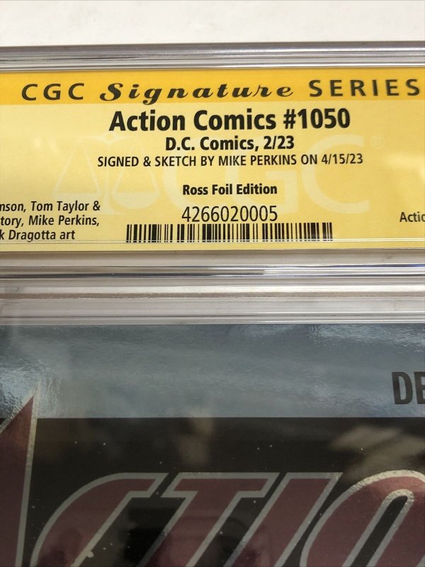 Action Comics (2023) #1050 (CGCSS 9.6) Signed And Sketch By Mike Perkins!