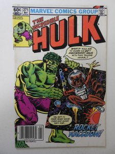 The Incredible Hulk #271 (1982) VG/FN  2nd App of Rocket Raccoon! 1/4 in tear fc