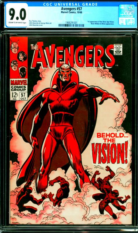 Avengers #57 CGC Graded 9.0 1st Appearance of the Silver Age Vision