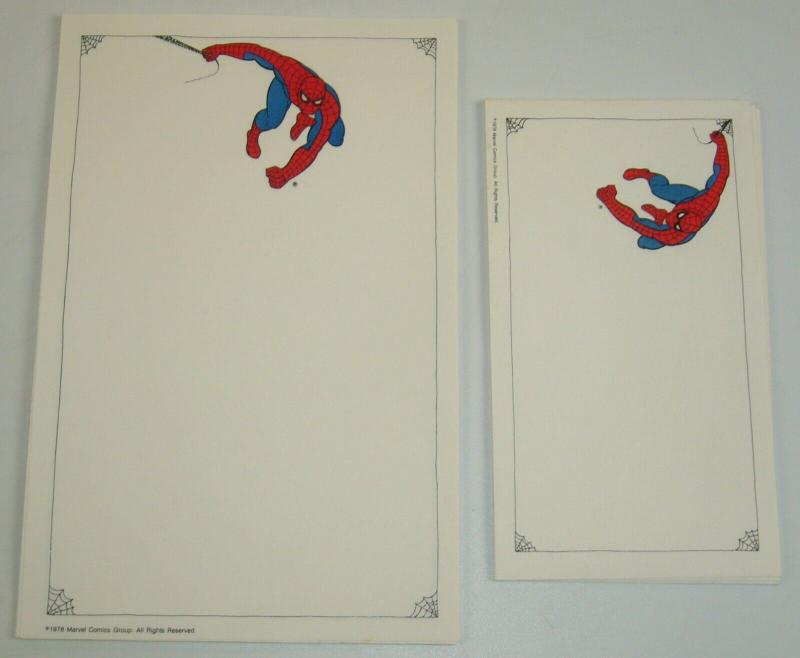 Superhero Notes: Spider-Man and Thor 1978 Stationary Set - envelopes & notes