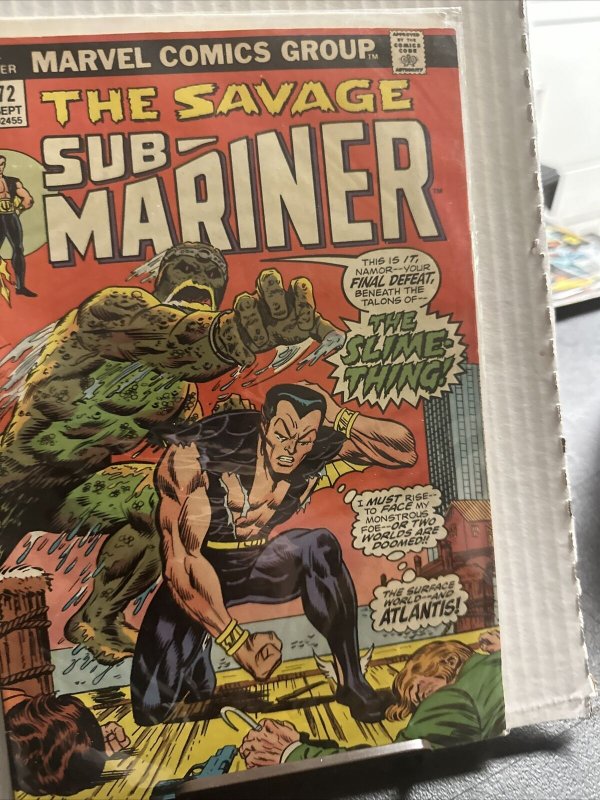 Sub-Mariner # 72 Sept 1974 Marvel Namor Dan Adkins Value Stamp 100 Galactus