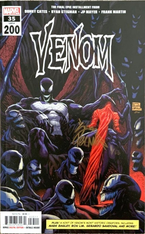 Venom #35 LGY #200 (2021) Ryan Stegman Signed in Gold Variant W/COA NM.