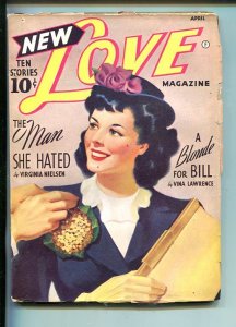 PULP:  NEW LOVE-APR 1942-ROMANTIC PULP FICTION-PIN-UP GIRL COVER-CUNEO PRESS-fn