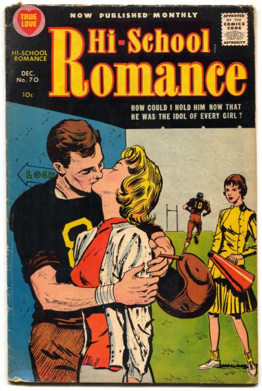 Hi-School Romance #70 1957- Harvey Silver Age football cover VG+