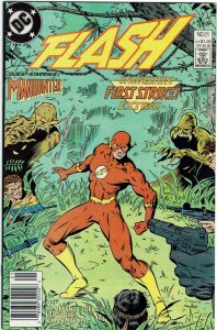 Flash #21 (1987 v2) Newsstand Manhunter Booster Gold NM