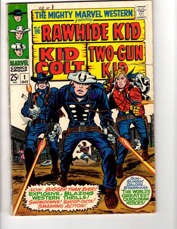 Mighty Marvel Western # 1 FN/VF Comic Book Rawhide Kid Kid Colt Two-Gun Kid JL17