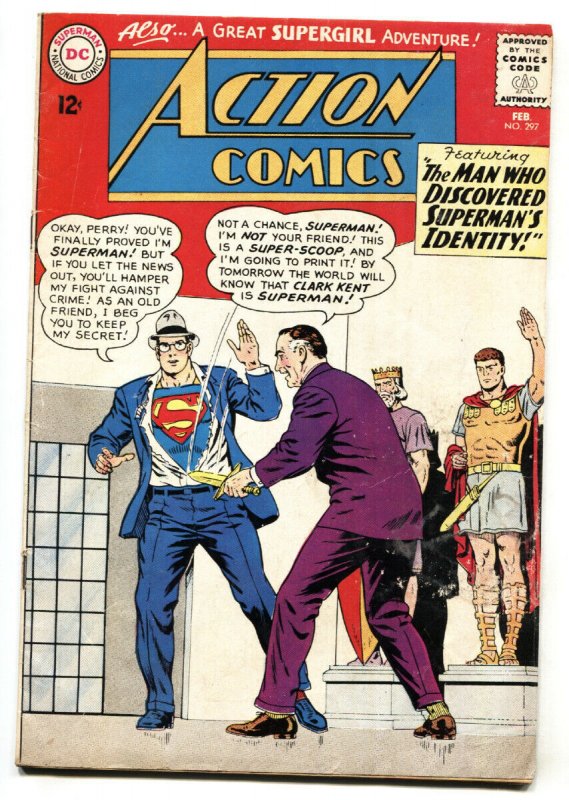 ACTION COMICS #297 comic book 1963-SUPERMAN-DC COMICS-vg