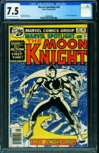 MARVEL SPOTLIGHT #28 CGC 7.5 1st Solo MOON KNIGHT - 2066888004