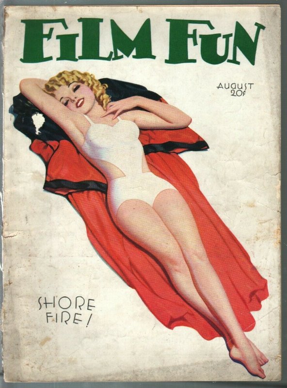 Film Fun 8/1932-Enoch Bolles pin-up girl cover-spicy pulp fun-G/VG