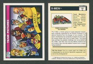 1990 Marvel Comics Card  #139 (X-Men Team) / NM-MT++
