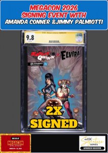 HARLEY QUINN X ELVIRA #1 LINSNER CGC 9.8 PALMIOTTI/CONNER 2X SIGNED PRESALE