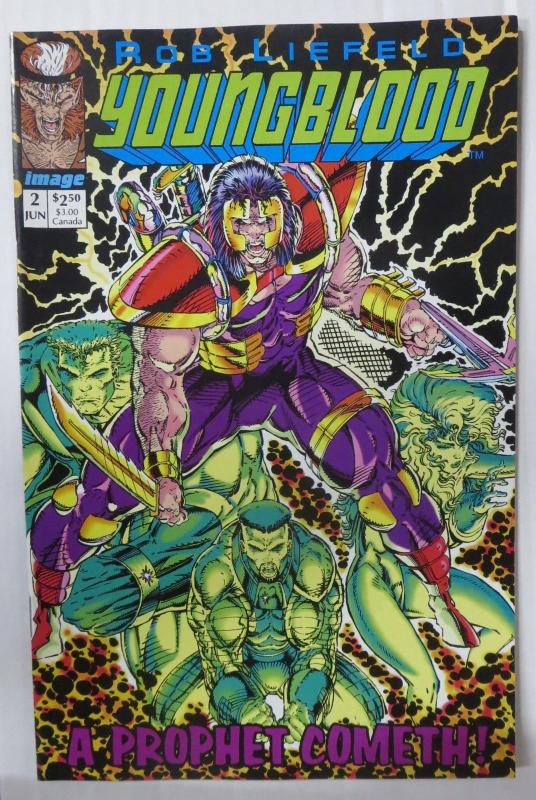 YOUNGBLOOD (Image 1992) #2 FIRST PROPHET!SHADOWHAWK! Liefeld! VF-NM green logo