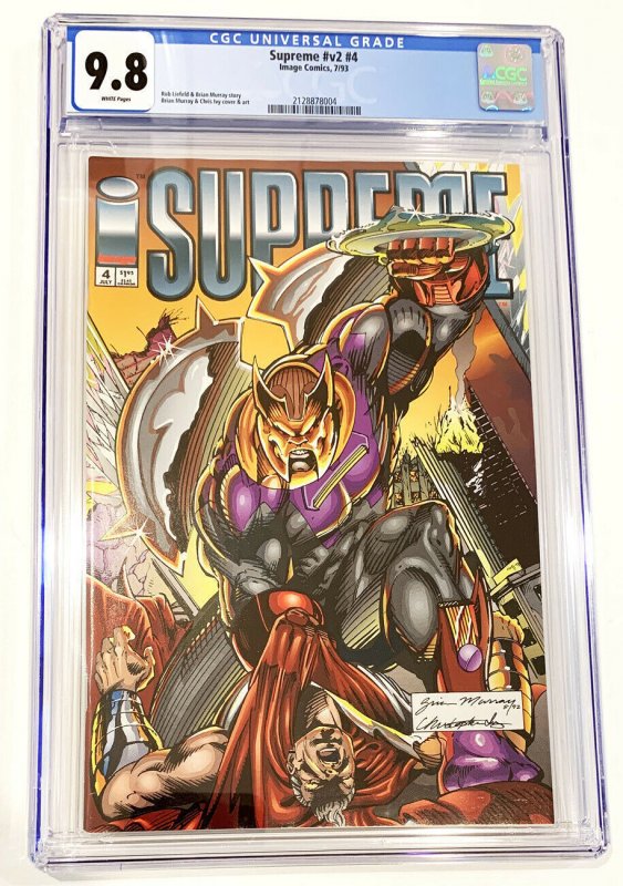 Supreme  V2 #4  CGC  Graded 9.8  White Pages  1993  Comic Book