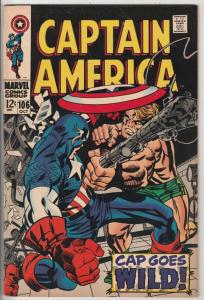 Captain America #106 (Oct-68) VF+ High-Grade Captain America