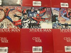 AMAZING SPIDER-MAN#529-538 VF/NM LOT 2008 'CIVIL WAR'  MARVEL COMICS