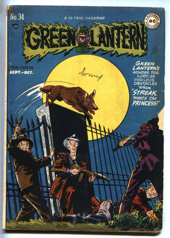 Green Lantern #34 1948 COMIC BOOK-Streak Wonder Dog cover- Alex Toth
