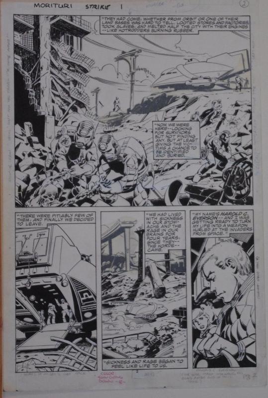 BRENT ANDERSON / SCOTT WILLIAMS original art, STRIKEFORCE MORITURI #1 pg 2,11x16